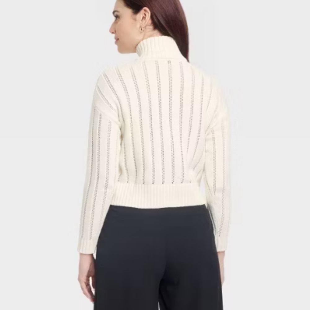 A New Day Women's Mock Turtleneck‎ Quarter Zip Pullover Sweater - Picture 2 of 6